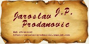 Jaroslav Prodanović vizit kartica